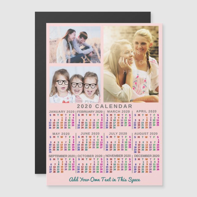 2020 Calendar (See Description for New Version) Magnetic Invitation (Front/Back)