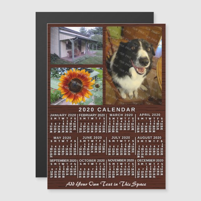 2020 Calendar (See Description for New Version) Magnetic Invitation (Front/Back)
