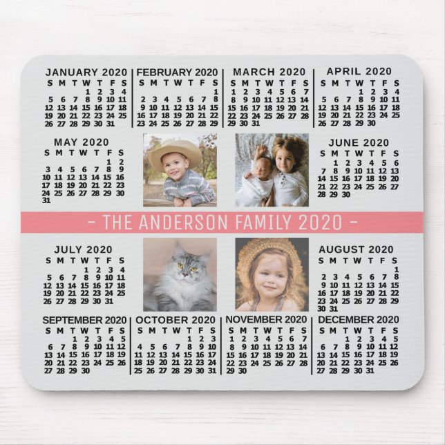 2020 Calendar (See Description for New Version) Mouse Pad (Front)