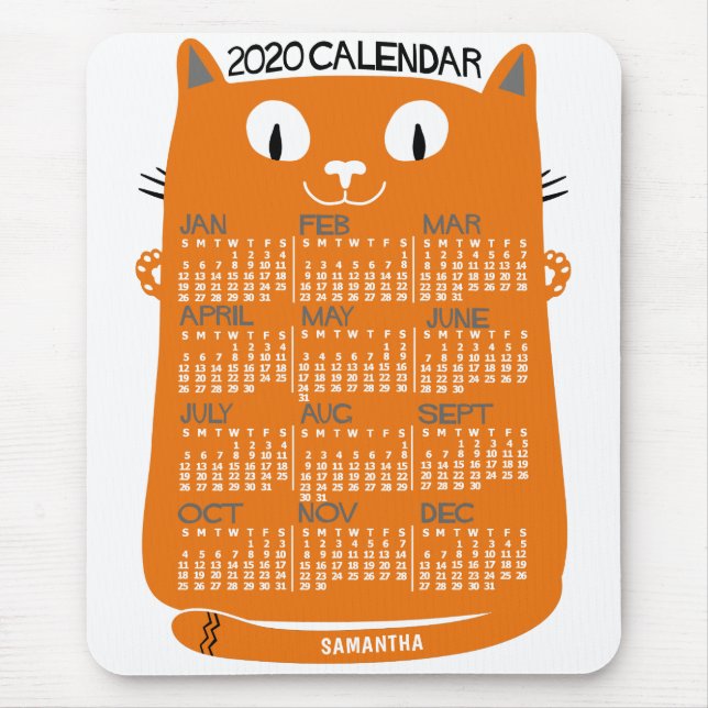 2020 Calendar (See Description for New Version)  Mouse Pad (Front)