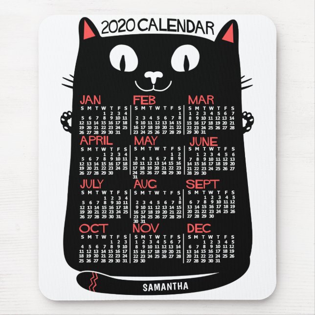2020 Calendar (See Description for New Version)  Mouse Pad (Front)