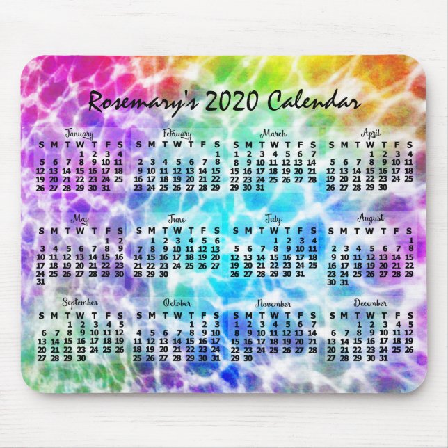 2020 Calendar (See Description for New Version) Mouse Pad (Front)