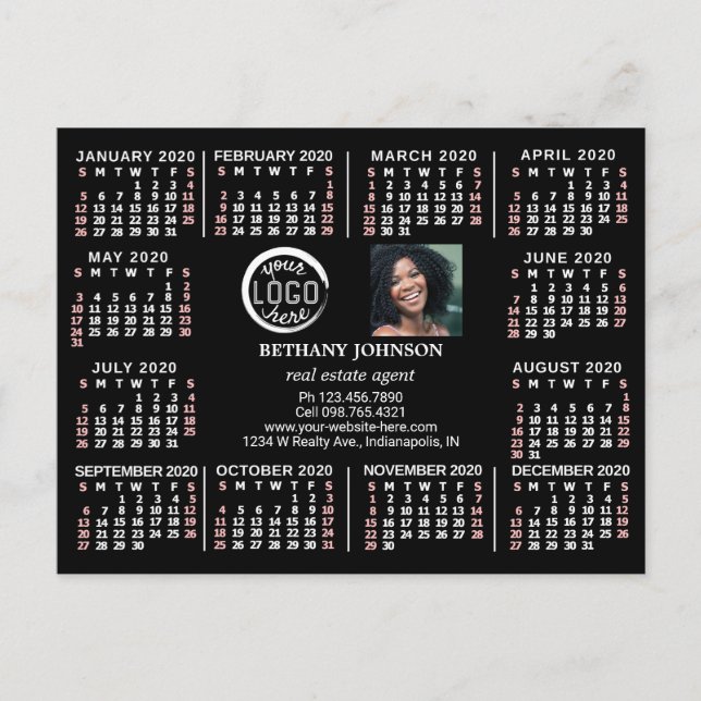 2020 Calendar (See Description for New Version) Postcard (Front)