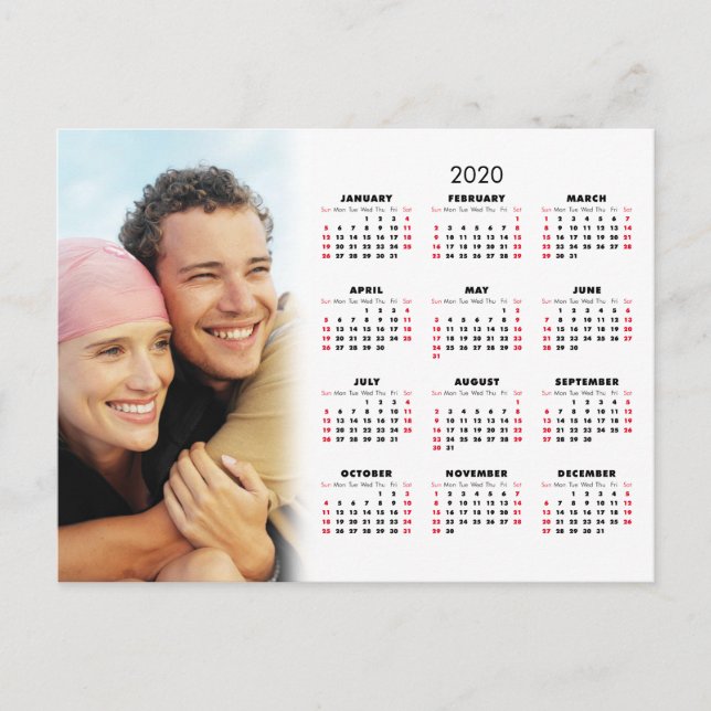 2020 Calendar Your Photo Holiday Postcard (Front)