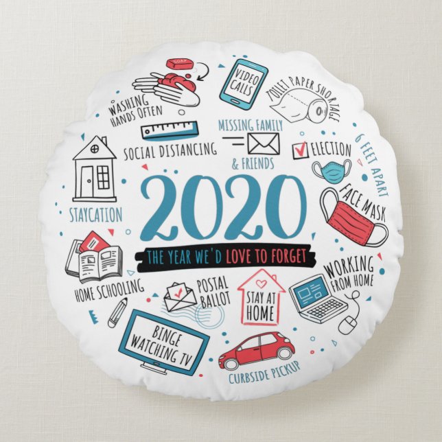 2020 Commemorative Quarantine Activities Gift Round Cushion (Front)