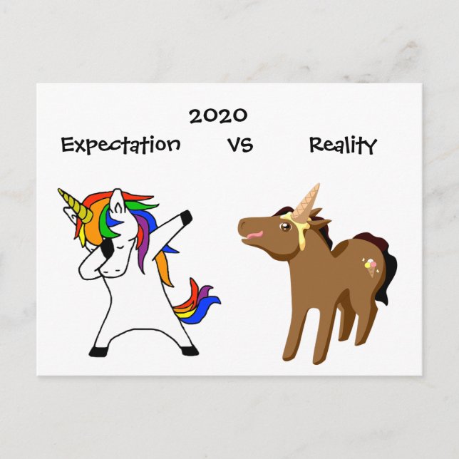2020 Covid Coronavirus Reality Funny Unicorn Postcard (Front)