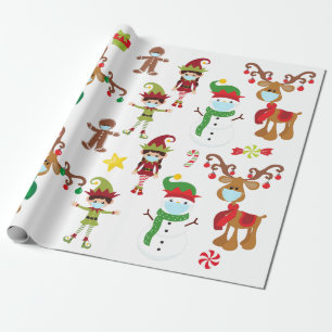 2020 Covid Quarantine Cute Christmas Face Mask Wrapping Paper