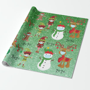 2020 Covid Quarnatine Christmas Face Mask Wrapping Paper