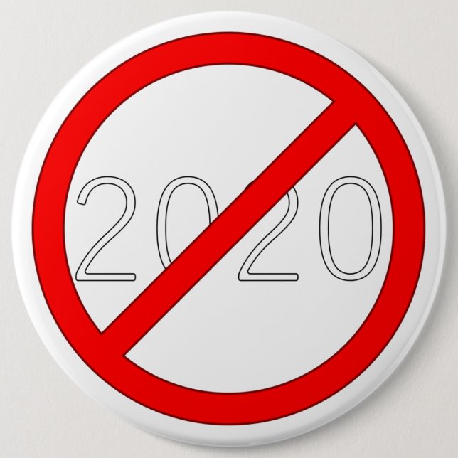 "2020 Cross-Out" (DARK) 6 Cm Round Badge (Front)