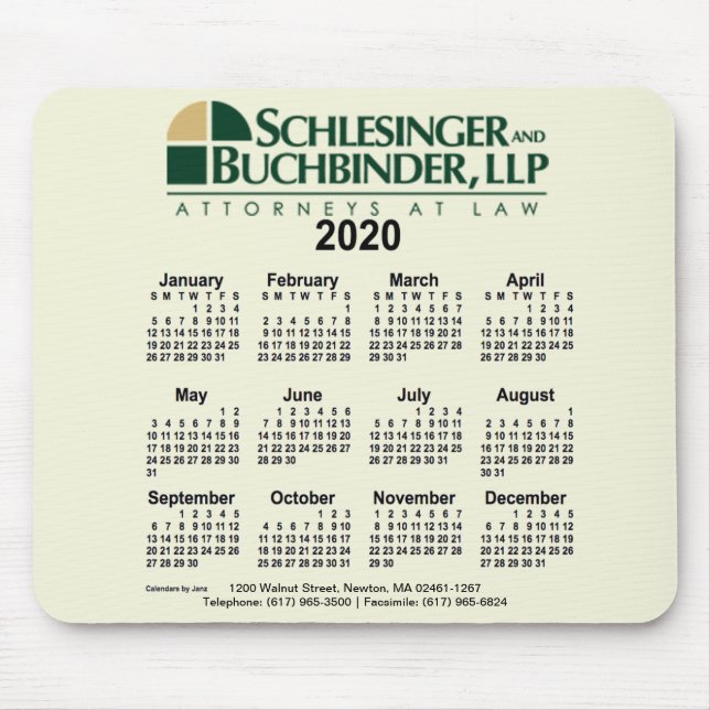 2020 Custom Calendar by Janz Mouse Pad (Front)