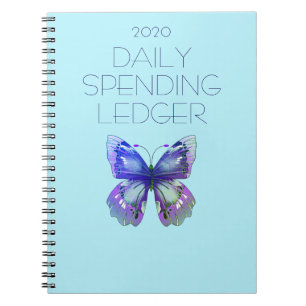 2020 Daily Spending Ledger Bookkeeping Butterfly Notebook