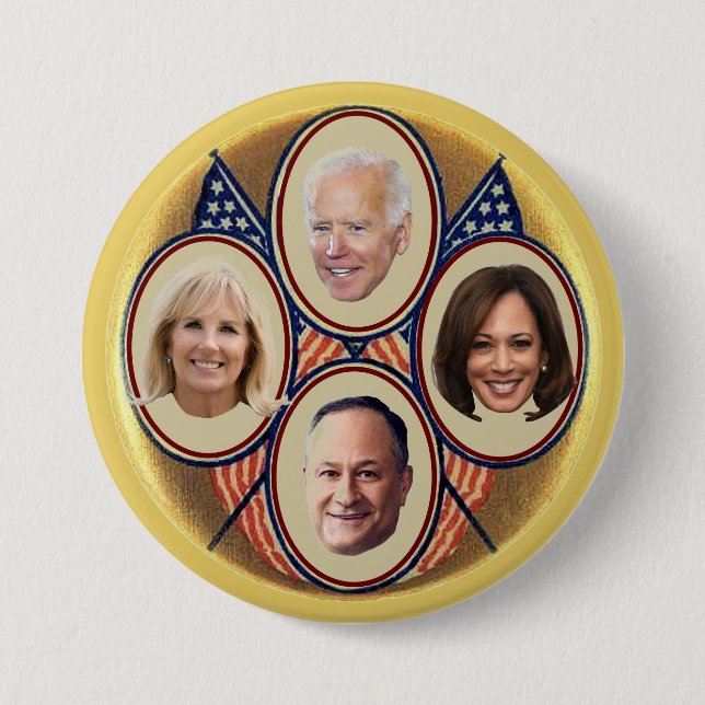 2020 Democratic Presidential Ticket 7.5 Cm Round Badge (Front)