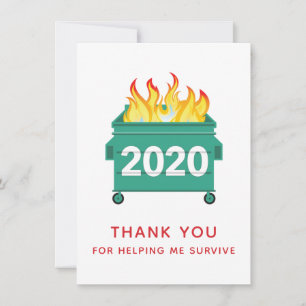 2020 Dumpster Fire Friendship Thank You Card