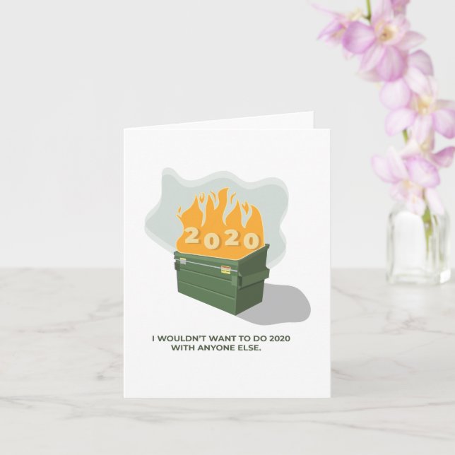 2020 Dumpster Fire Greeting Card (Orchid)