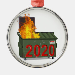2020 Dumpster Fire Metal Ornament