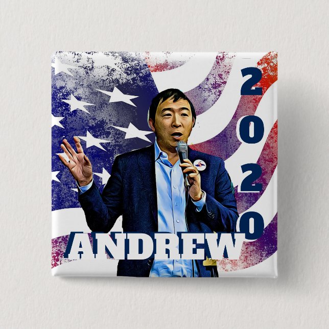 2020 Election Andrew Yang Support Button (Front)