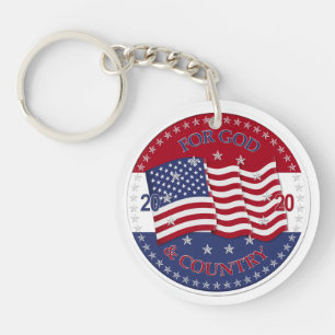 2020 For God and Country American Flag Key Ring