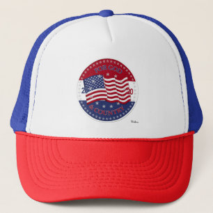 2020 For God and Country American Flag Trucker Hat