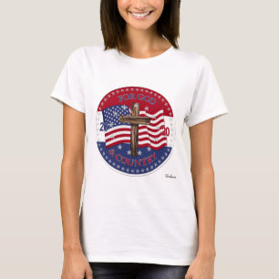 2020 For God and Country Cross And American Flag T-Shirt