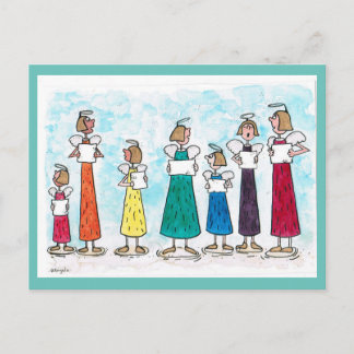 2020 fun rainbow christmas choir postcard