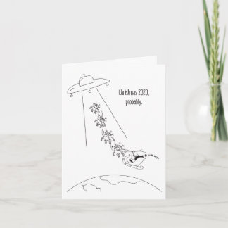 2020 Funny Christmas Card Alien Abduction of Santa