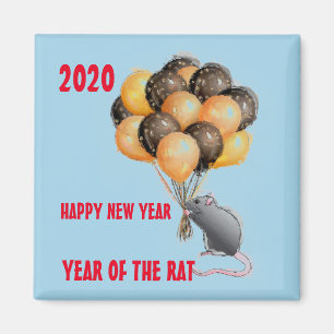2020 HAPPY NEW YEAR OF THE RAT MAGNET