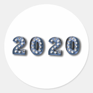 2020 Happy New Year Twenty Twenty Classic Round Sticker