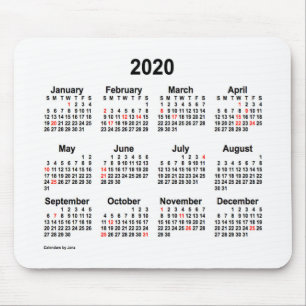 2020 Holiday Calendar by Janz Mouse Pad