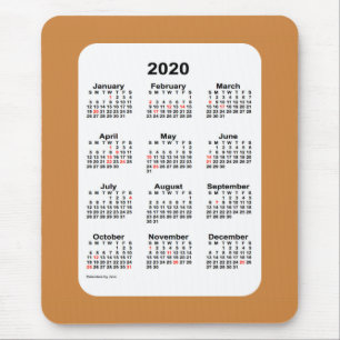 2020 Holiday Calendar by Janz Peru Gold Mouse Pad