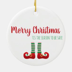 2020 Is Elfed Up Funny Christmas Saying Green Ceramic Ornament