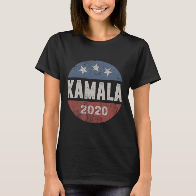 2020 Kamala Harris Vintage Button  T-Shirt (Front)