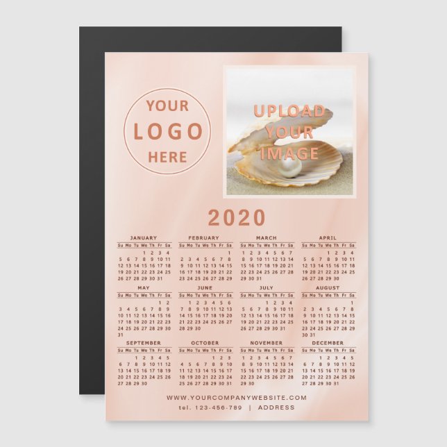 2020 Magnetic Fridge Promotional Business Calendar (Front/Back)