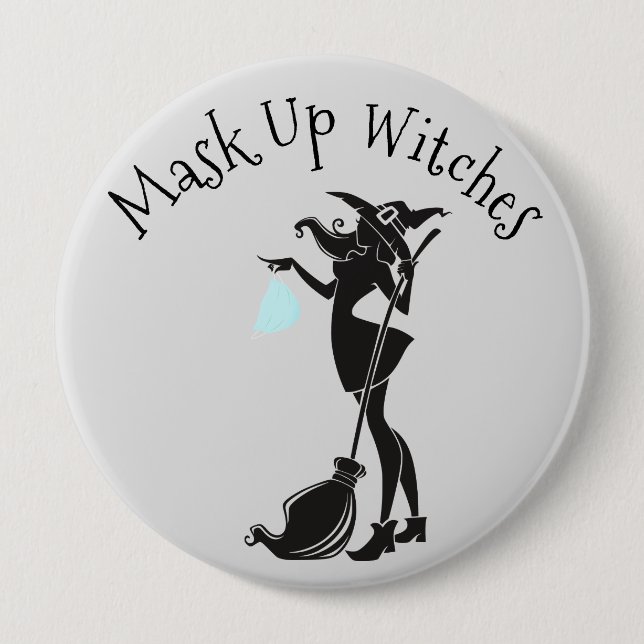 2020 Mask Up Witches Halloween 10 Cm Round Badge (Front)