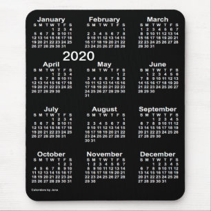 2020 Neon White Large Print Calendar by Janz Mouse Pad