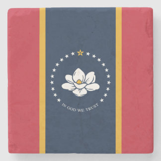 2020 New Mississippi In God We Trust State Flag Stone Coaster