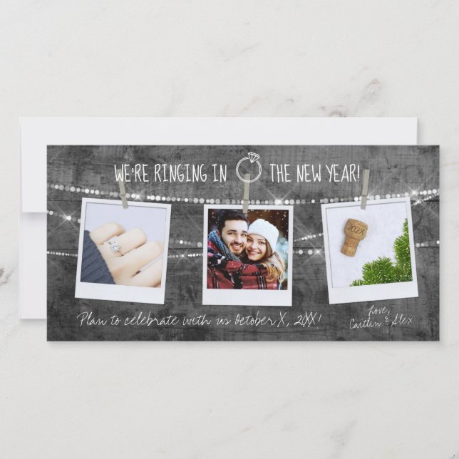 2020 New Year Engagement Rustic Save the Date (Front)