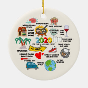 2020 Pandemic Quarantine Christmas Ceramic Ornament