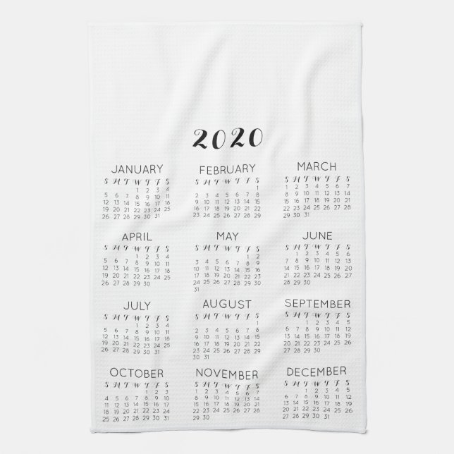 2020 Personalised Photo Calendar DIY Tea Towel (Vertical)