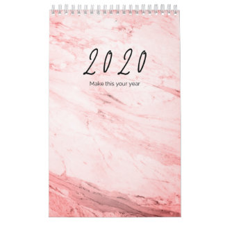 2020 Pink Accent Office Calendar