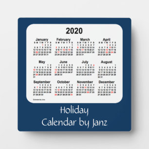 2020 Police Box Blue Holiday Calendar by Janz Plaque