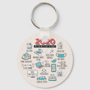 2020 Quarantined Year To Forget Christmas Gift Key Ring