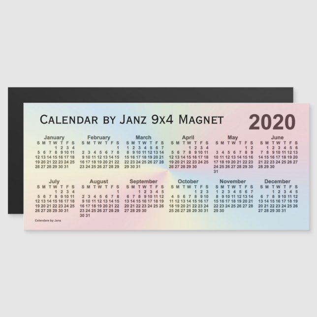 2020 Rainbow Cloud Calendar by Janz 9x4 Magnet (Front/Back)