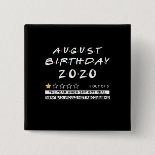 2020 Review August Birthday Very Bad 15 Cm Square Badge