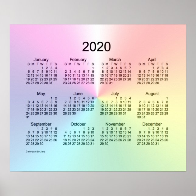 2020 Shimmer Wall Calendar by Janz Print (Front)