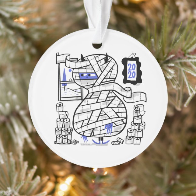 2020 Toilet Paper Hoarder Monster Tree Ornament (Tree)