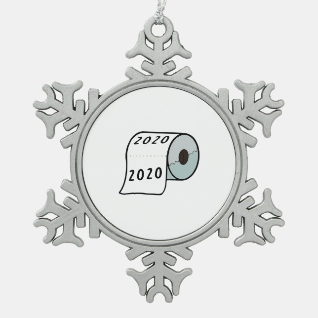 2020 Toilet Paper Pewter Christmas Ornament (Front)
