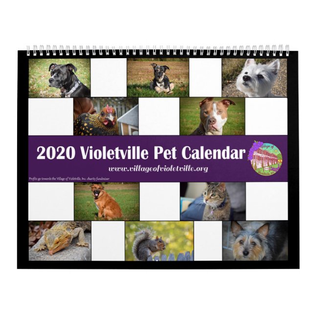 2020 Violetville Pet Calendar ~ ALL Pets (Cover)