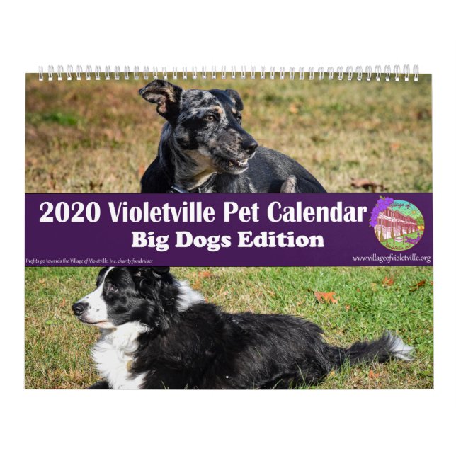 2020 Violetville Pet Calendar ~ Big Dogs Edition (Cover)
