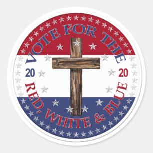 2020 Vote For The Red, White and Blue Cross Classic Round Sticker