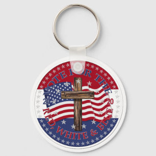 2020 Vote For The Red, White and Blue Cross Flag Key Ring